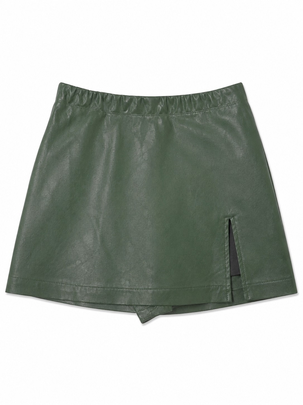 Dark Green Faux Leather Skort Size Small